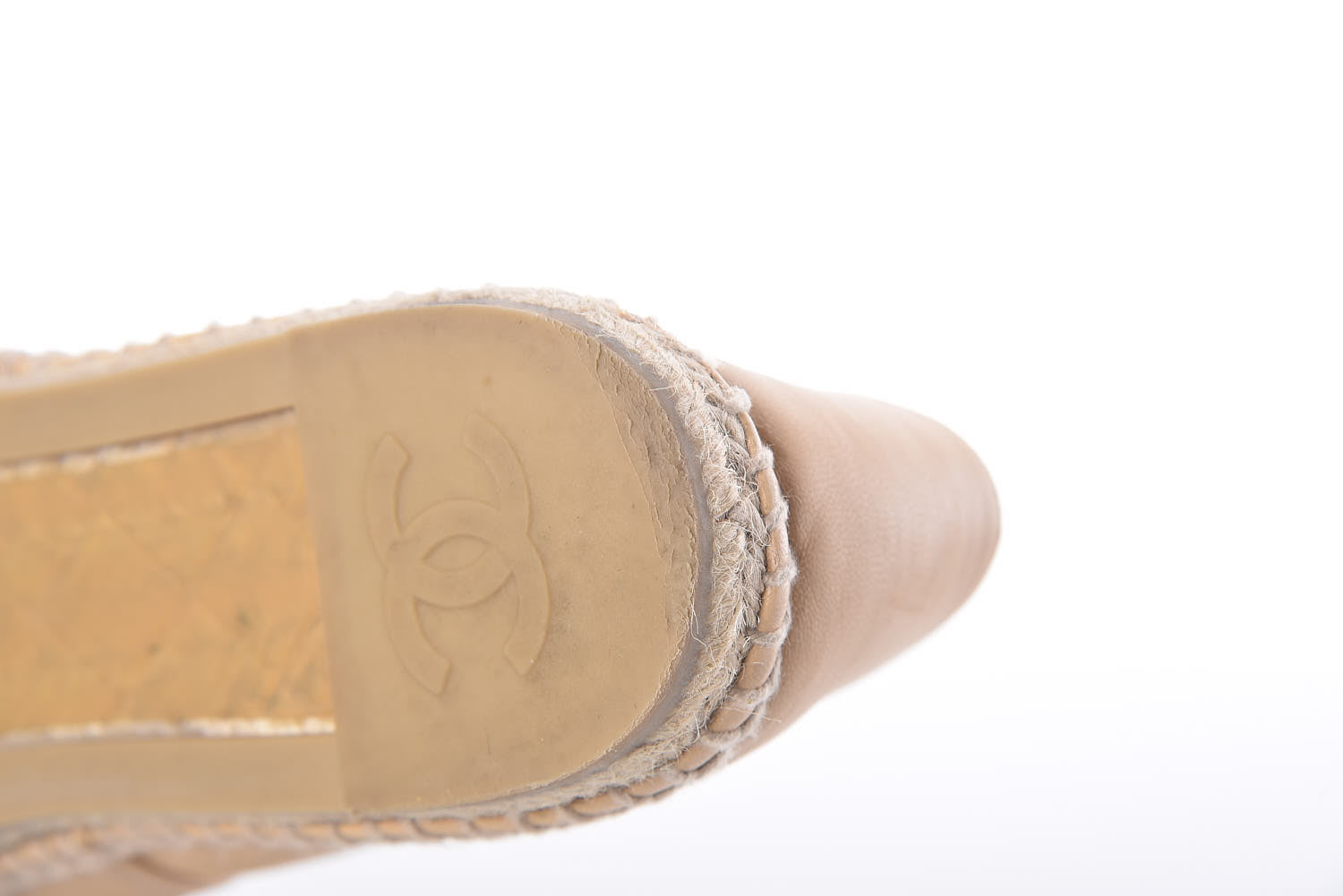 Chanel Lambskin CC Espadrilles 39 Beige Black 11 of 12