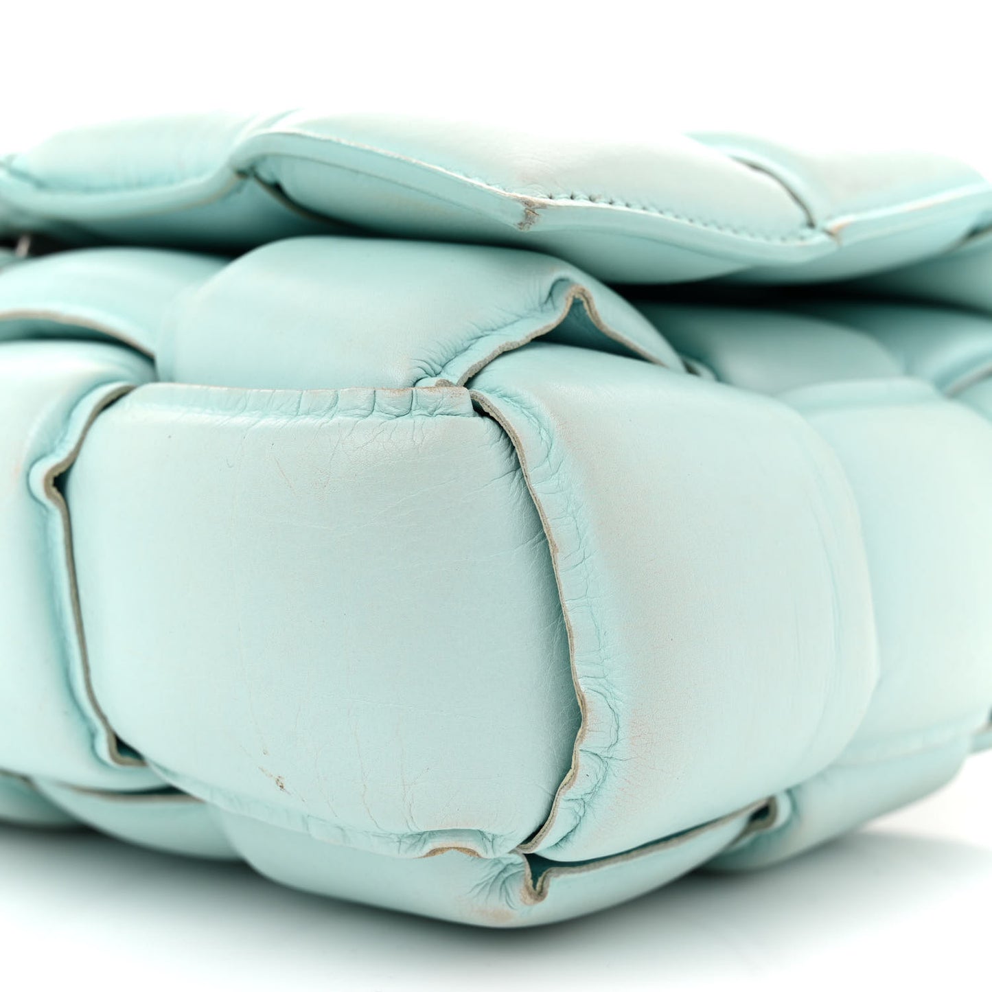 Paper Calfskin Maxi Intreccio Padded Cassette Crossbody Bag Spearmint