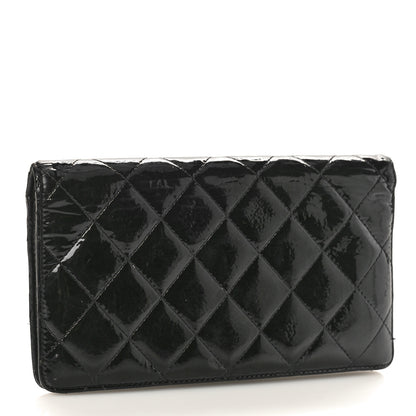 Chanel Patent Calfskin Quilted Yen Wallet Black 3 of 13