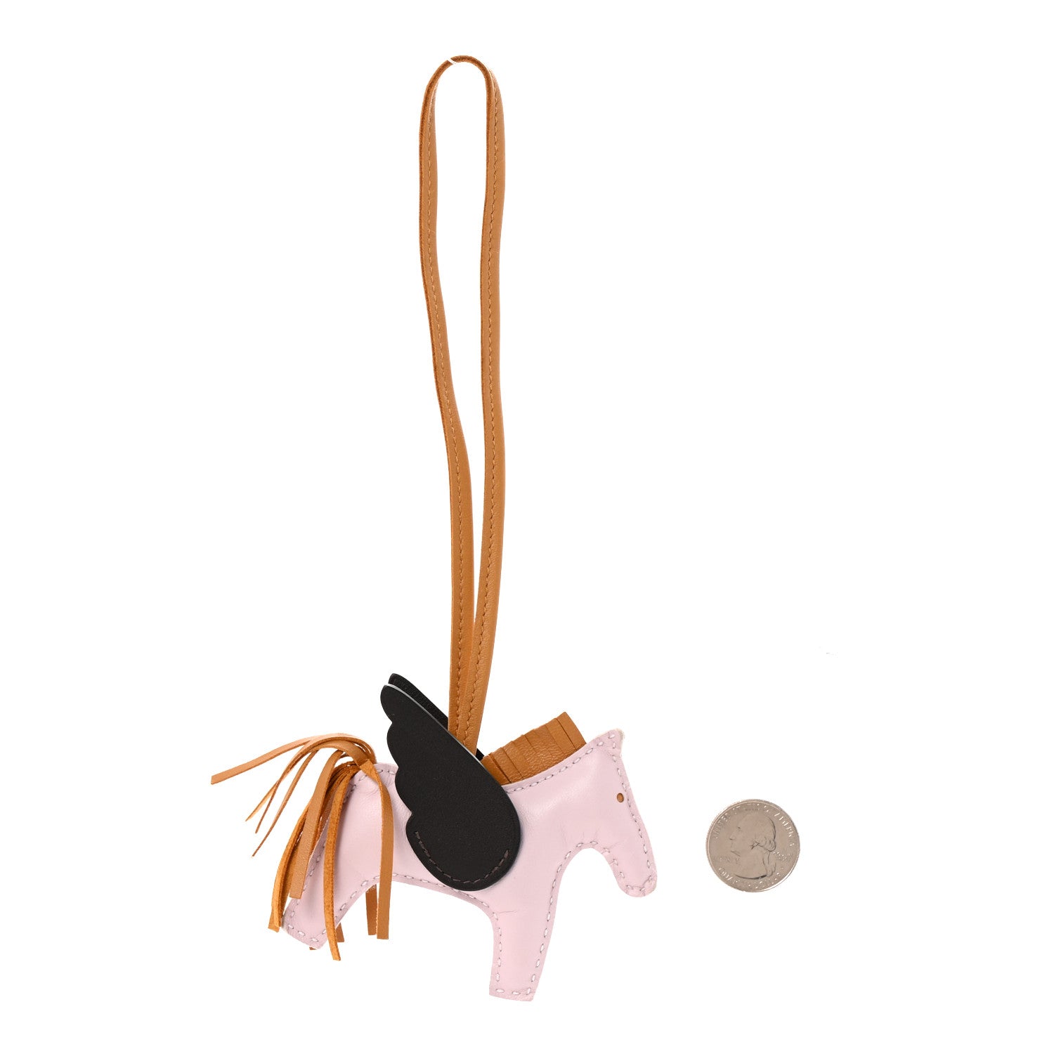 Hermes Milo Lambskin Grigri Rodeo Pegase Horse Bag Charm PM Mauve Pale Sesame Ebene 2 of 6