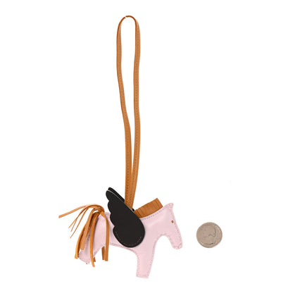 Hermes Milo Lambskin Grigri Rodeo Pegase Horse Bag Charm PM Mauve Pale Sesame Ebene 2 of 6