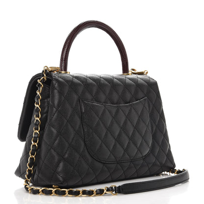 Chanel Caviar Lizard Quilted Small Coco Handle Flap Black 4 of 9