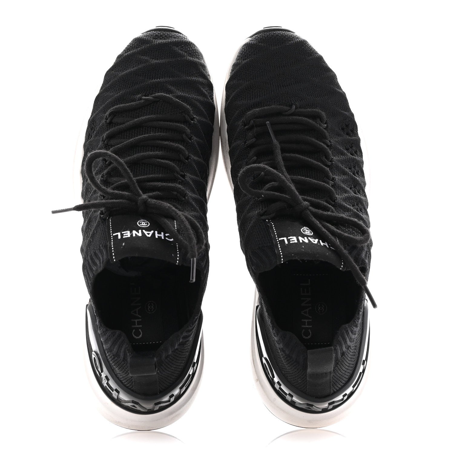 Chanel Fabric Logo Sneakers 36.5 Black 2 of 11