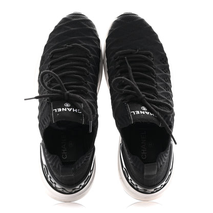 Chanel Fabric Logo Sneakers 36.5 Black 2 of 11