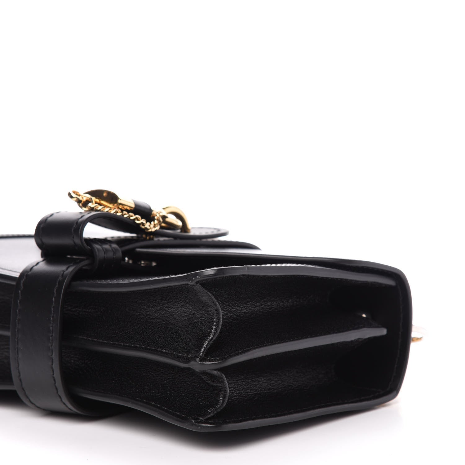 Chloe Shiny Goatskin Calfskin Aby Chain Shoulder Bag Black 10 of 11