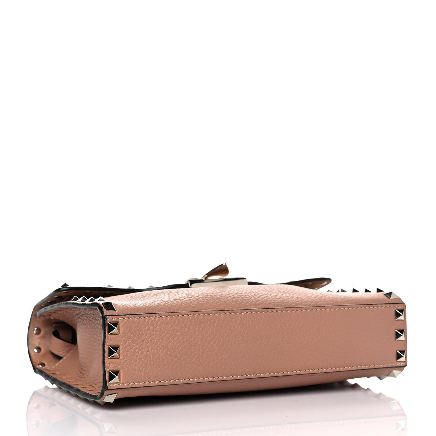 Pebbled Calfskin Medium Rockstud Flip Lock Crossbody Bag Skin Sorbet