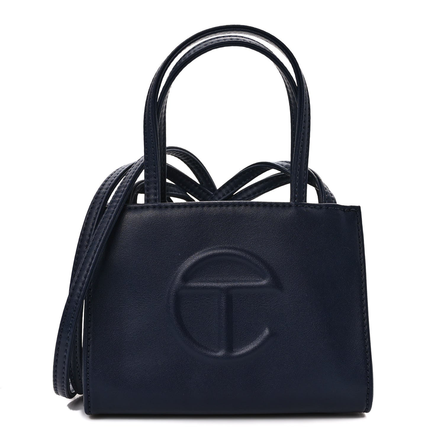 Telfar Vegan Leather Small Shopping Bag Navy 1 of 8