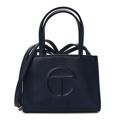 Telfar Vegan Leather Small Shopping Bag Navy 1 of 8
