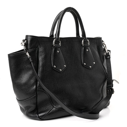 Prada Vitello Daino Side Pocket Tote Black 3 of 10