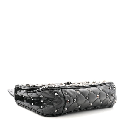 Valentino Garavani Beaded Small Rockstud Spike It Shoulder Bag Black 4 of 9