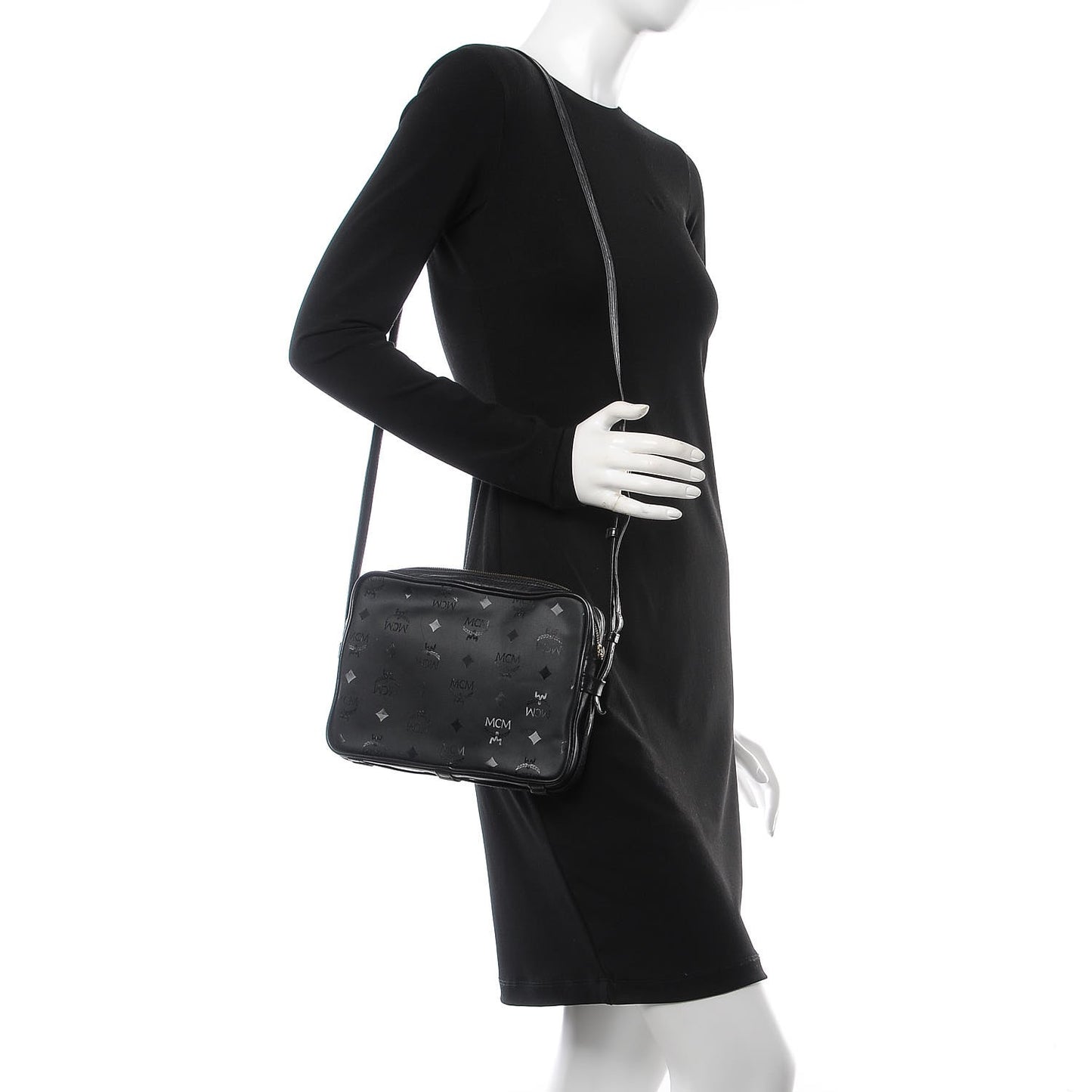 Monogram Coated Canvas Camera Bag Crossbody Black