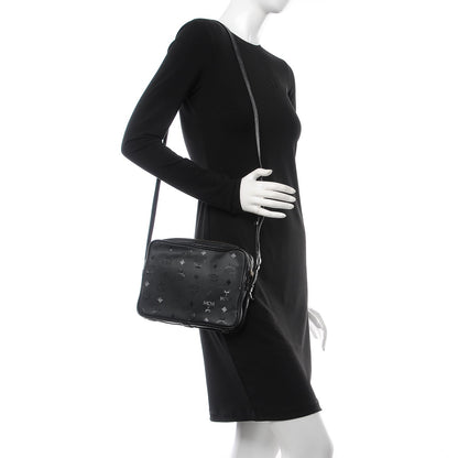 MCM Monogram Coated Canvas Camera Bag Crossbody Black 2 of 16
