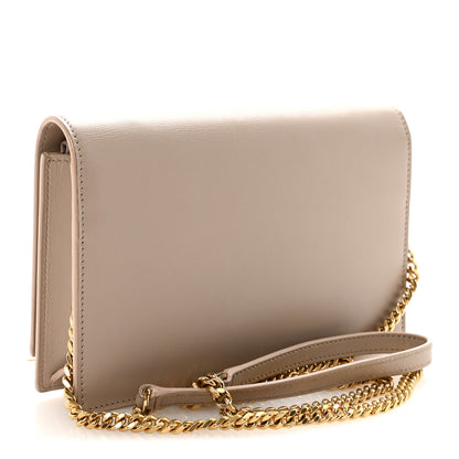 Saint Laurent Smooth Calfskin Classic Monogram Kate Tassel Chain Wallet Dark Beige 3 of 10