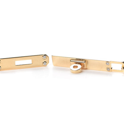 Hermes 18K Yellow Gold Diamond PM Kelly Chaine Double Tour Necklace 5 of 6