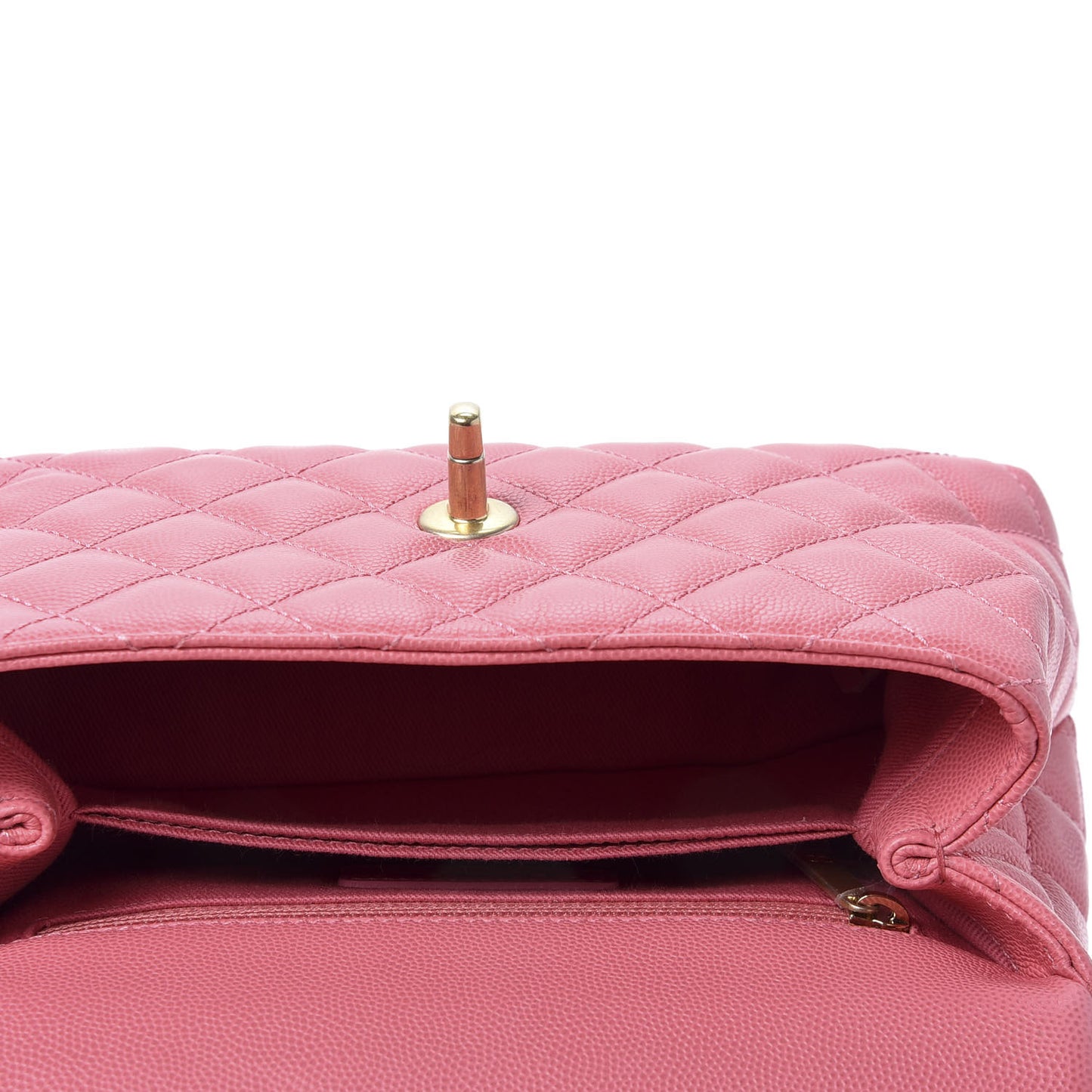 Caviar Lizard Quilted Mini Coco Handle Flap Pink