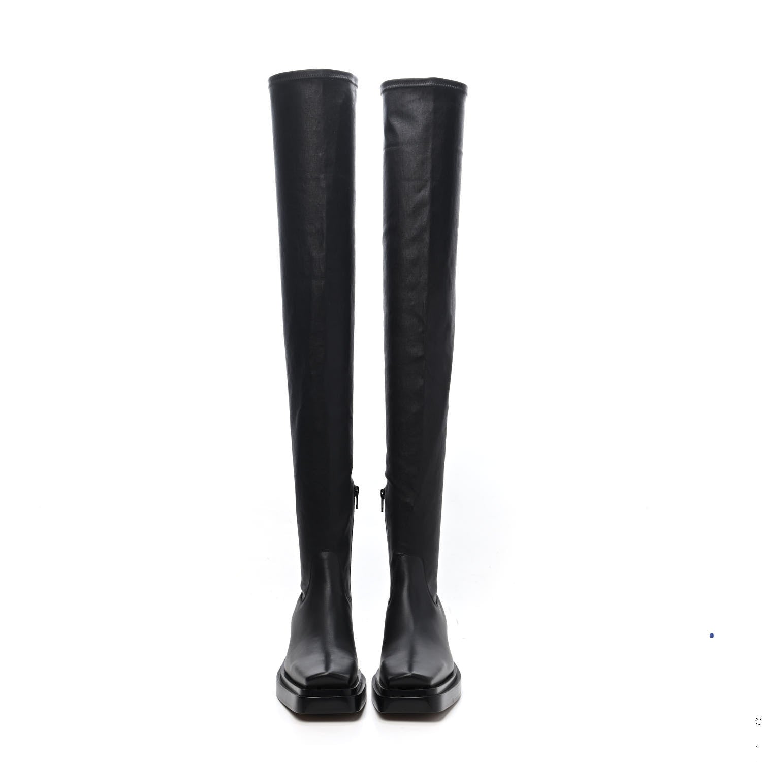 Bottega Veneta Calfskin Nappa Lean Over The Knee Boots 37 Black 2 of 4