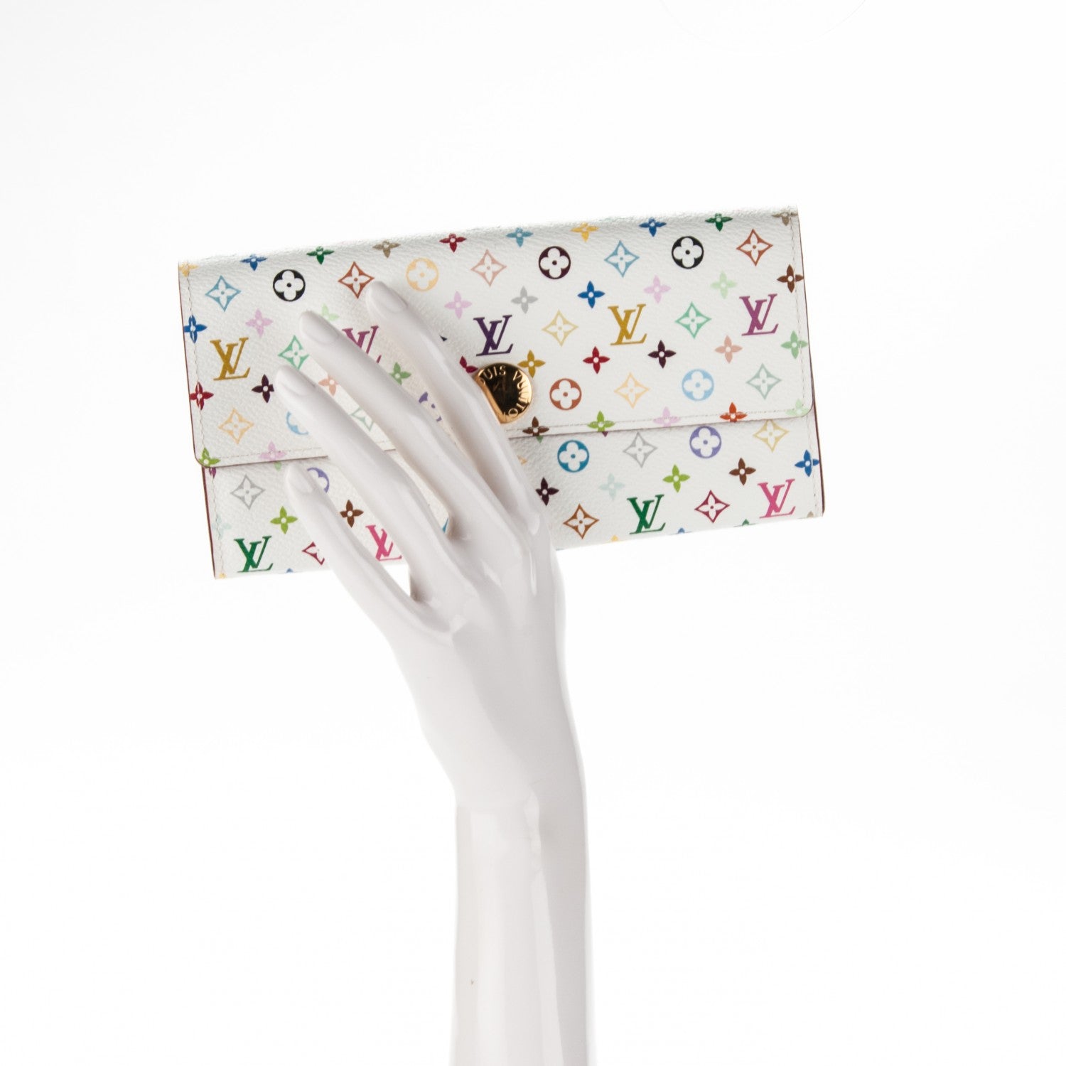 Louis Vuitton Monogram Multicolor Sarah Wallet White Eglantine 2 of 8