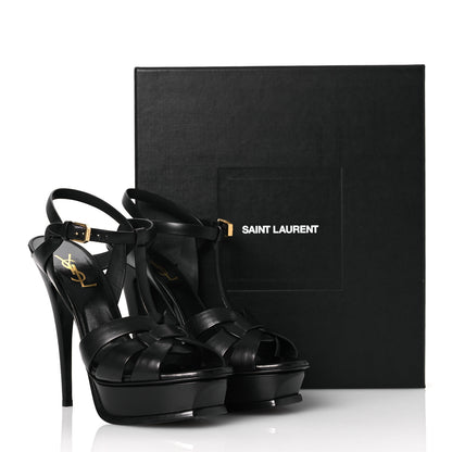 Saint Laurent Calfskin Tribute 105 Platform Sandals 38.5 Black 13 of 13