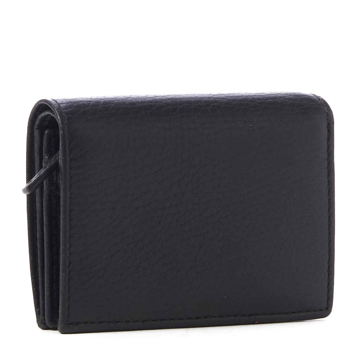 Gucci Pebbled Calfskin GG Marmont Card Case Black 2 of 8