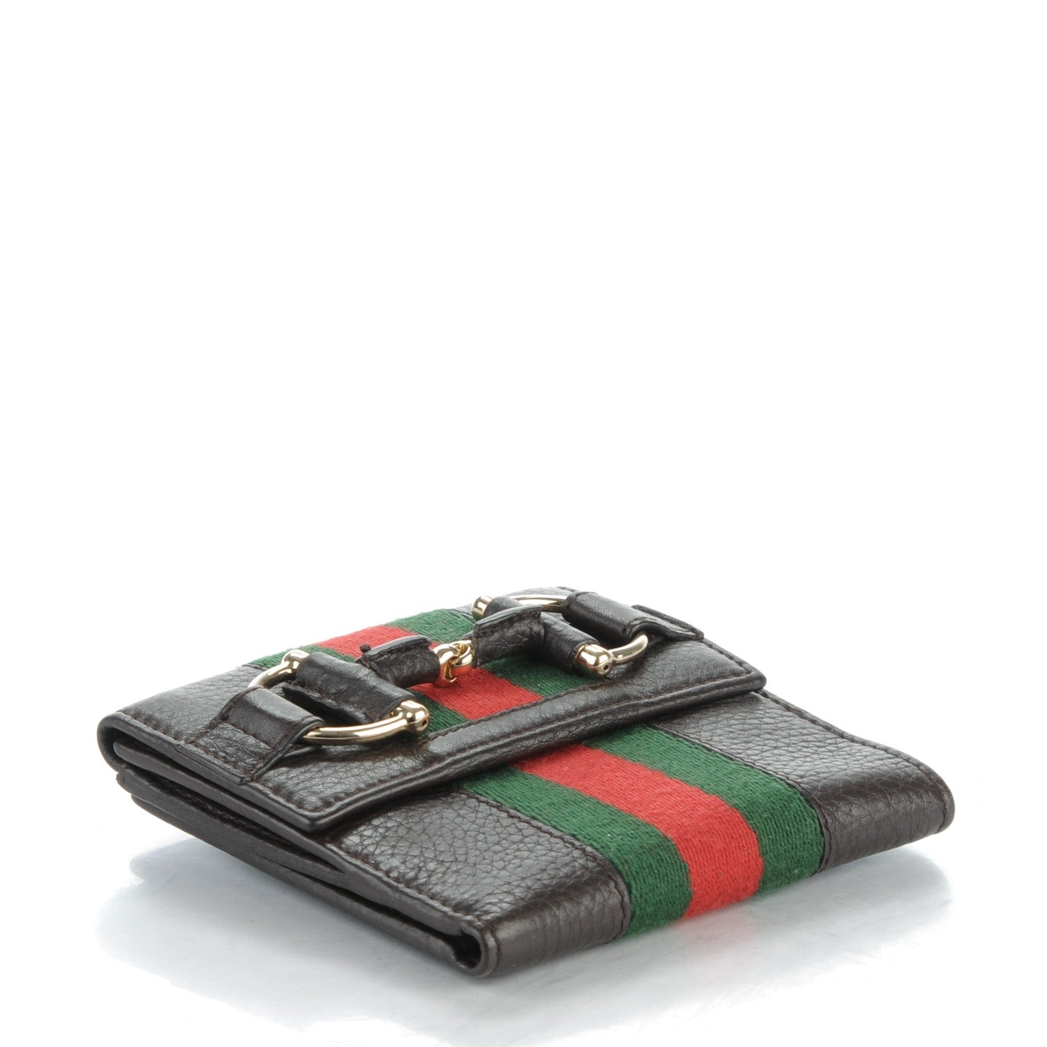 Gucci Calfskin Web Horsebit French Flap Wallet Black 4 of 7