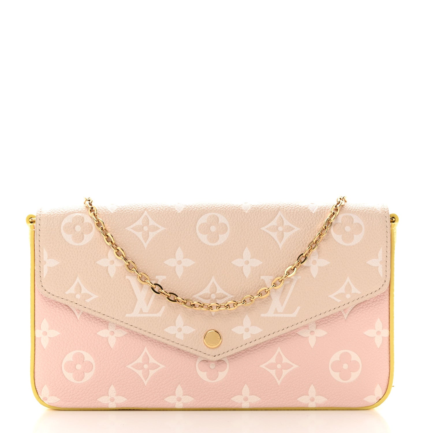Louis Vuitton Empreinte Spring in the City Felicie Pochette Chain Wallet Pink Beige Yellow 1 of 10