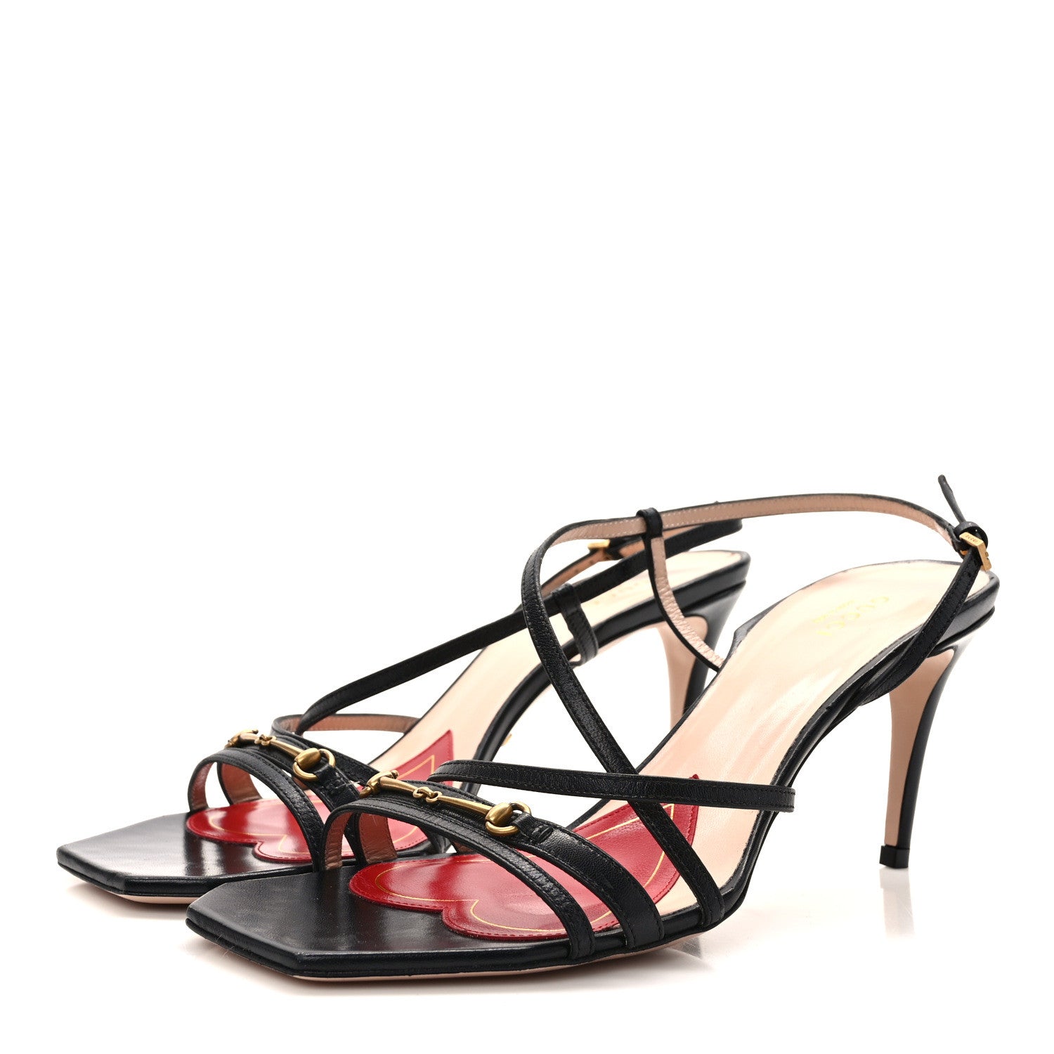Gucci Nappa Victoria Strappy Horsebit Sandals 40 Black 3 of 7
