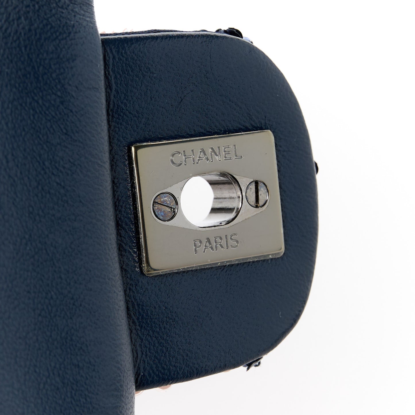 Sequin Mini Rectangular Flap Navy Pink