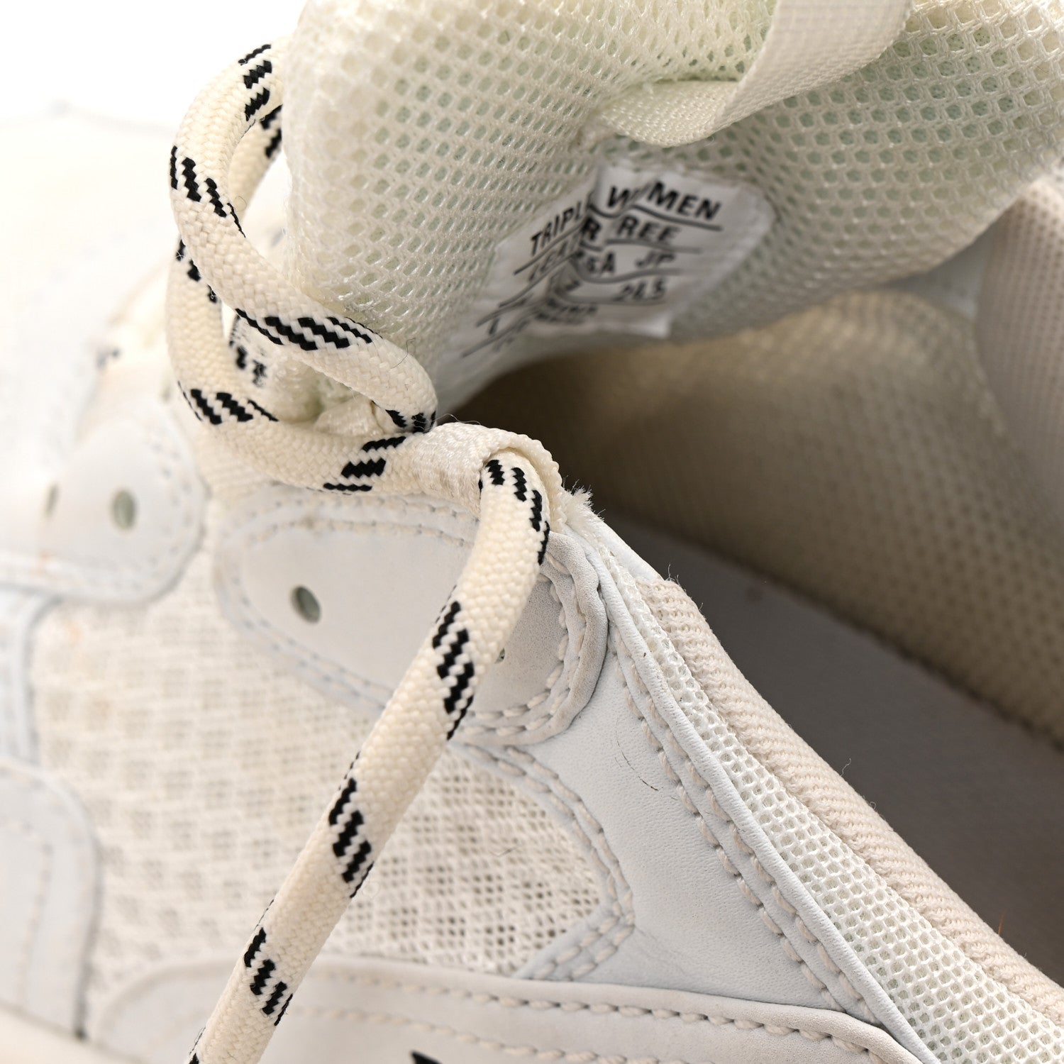 Balenciaga Fabric Mesh Womens Triple S Sneakers 37 White 9 of 10