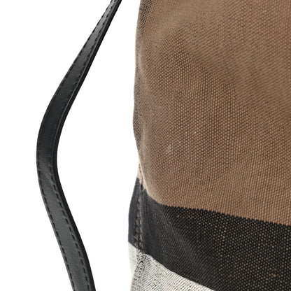 Burberry Canvas Mega Check Medium Ashby Hobo Saddle Black 16 of 19