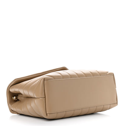 Saint Laurent Calfskin Y Quilted Monogram Small Loulou Chain Satchel Dark Beige 4 of 10