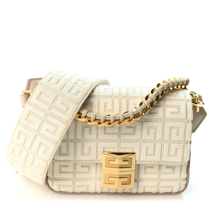 Givenchy Canvas Embroidered Small 4G Woven Chain Crossbody Beige 1 of 9