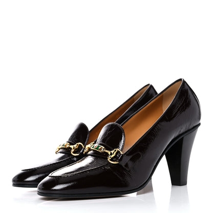 Gucci Kid Soft Lux Horsebit Mid Heel Loafer Pumps 39 Brown 3 of 8