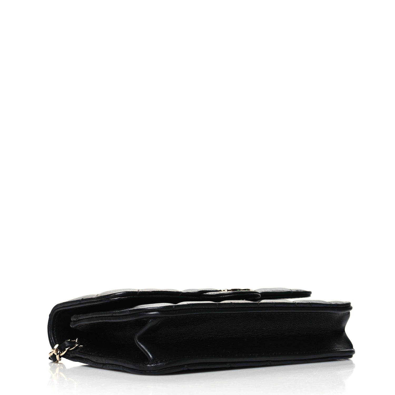 Chanel Lambskin Quilted Flap Phone Holder With Chain Black 3 of 12