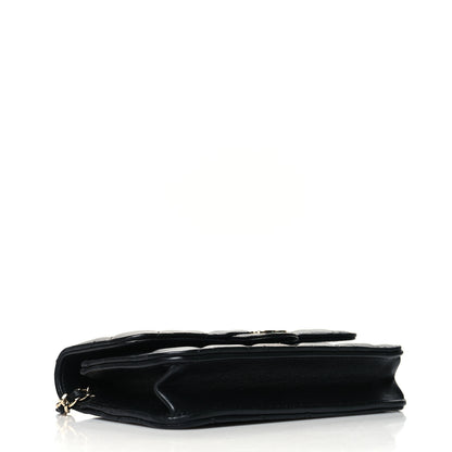 Chanel Lambskin Quilted Flap Phone Holder With Chain Black 3 of 12