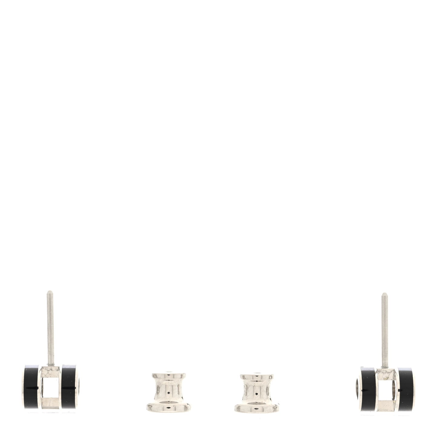 Palladium Lacquered Mini Pop H Earrings Black