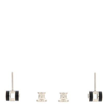 Hermes Palladium Lacquered Mini Pop H Earrings Black 3 of 5