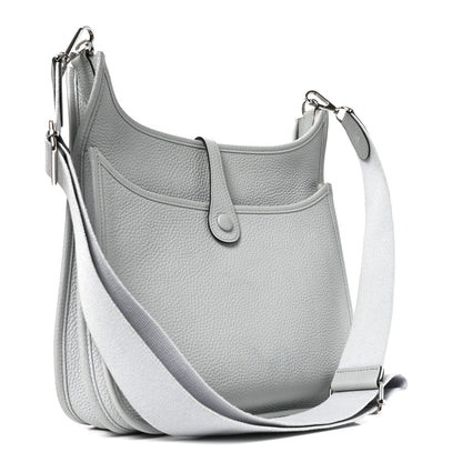 Hermes Taurillon Clemence EVELYNE III PM Bleu Pale 3 of 10
