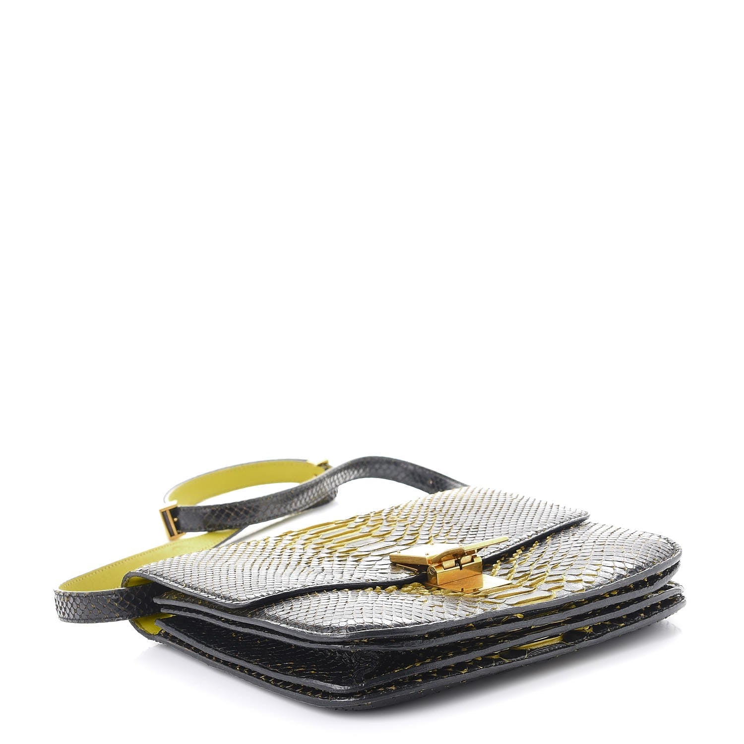 Celine Python Medium Classic Box Flap Bag Black 4 of 9