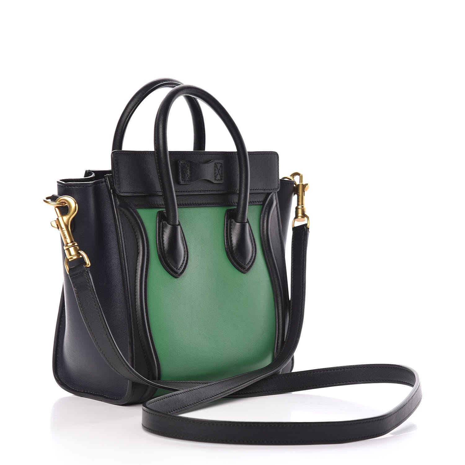 Celine Smooth Calfskin Nano Bi-Color Luggage Grass 3 of 11