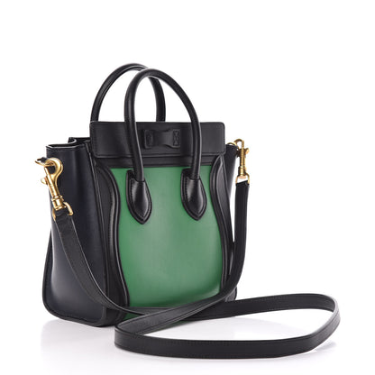 Celine Smooth Calfskin Nano Bi-Color Luggage Grass 3 of 11