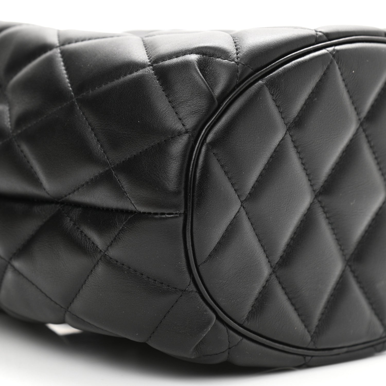 Balenciaga Nappa Calfskin Quilted Touch B Bucket Bag Black 8 of 9