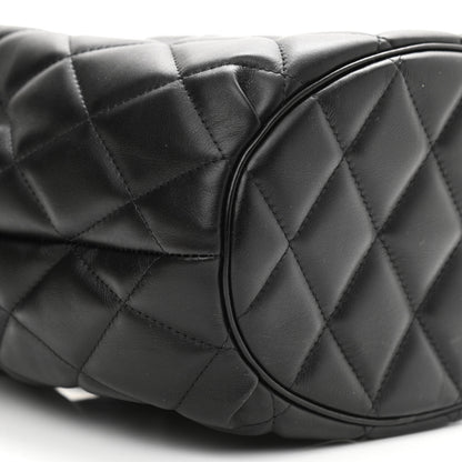 Balenciaga Nappa Calfskin Quilted Touch B Bucket Bag Black 8 of 9
