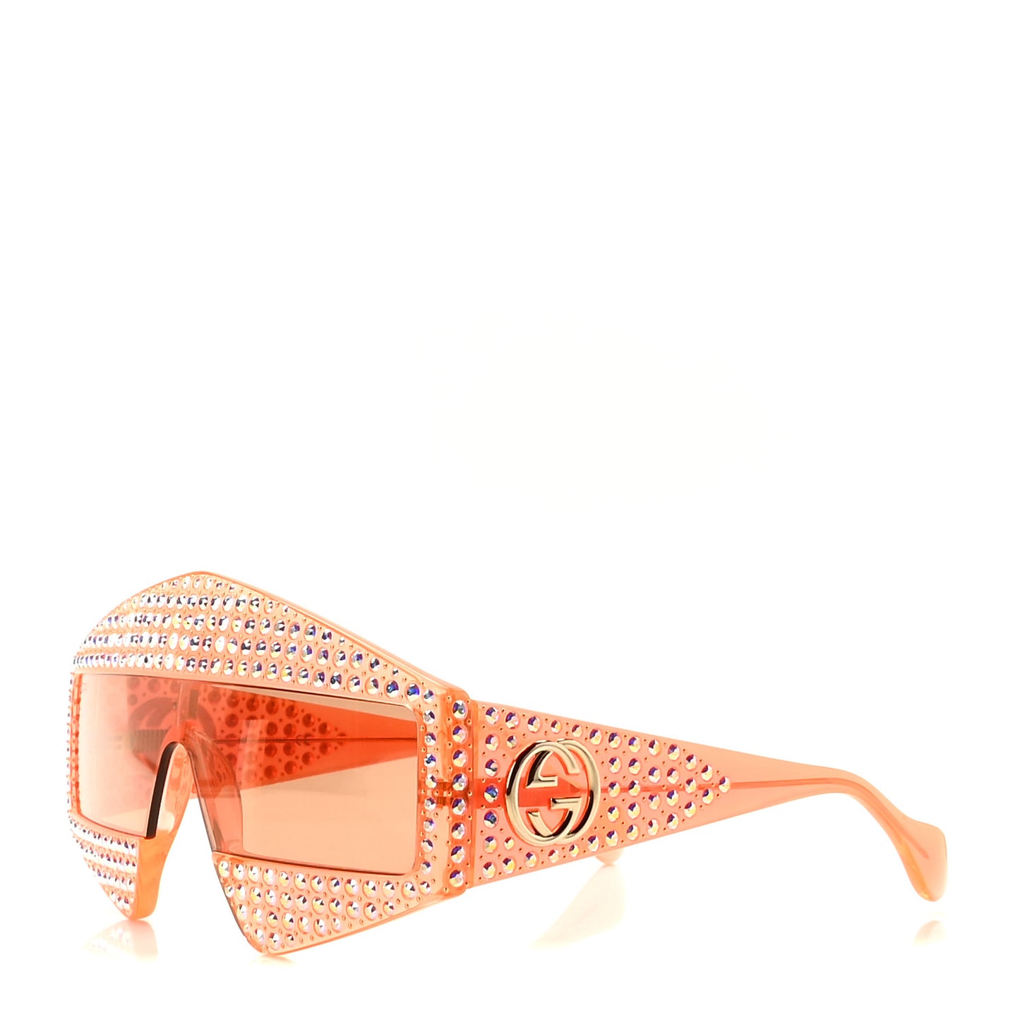 Crystal Rectangular Frame Sunglasses GG0357S Orange