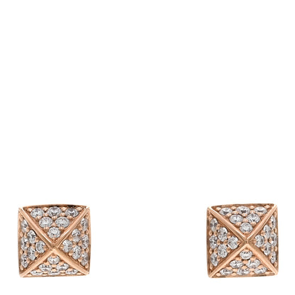 Hermes 18K Rose Gold Diamond Clou d'H Stud Earrings 1 of 5