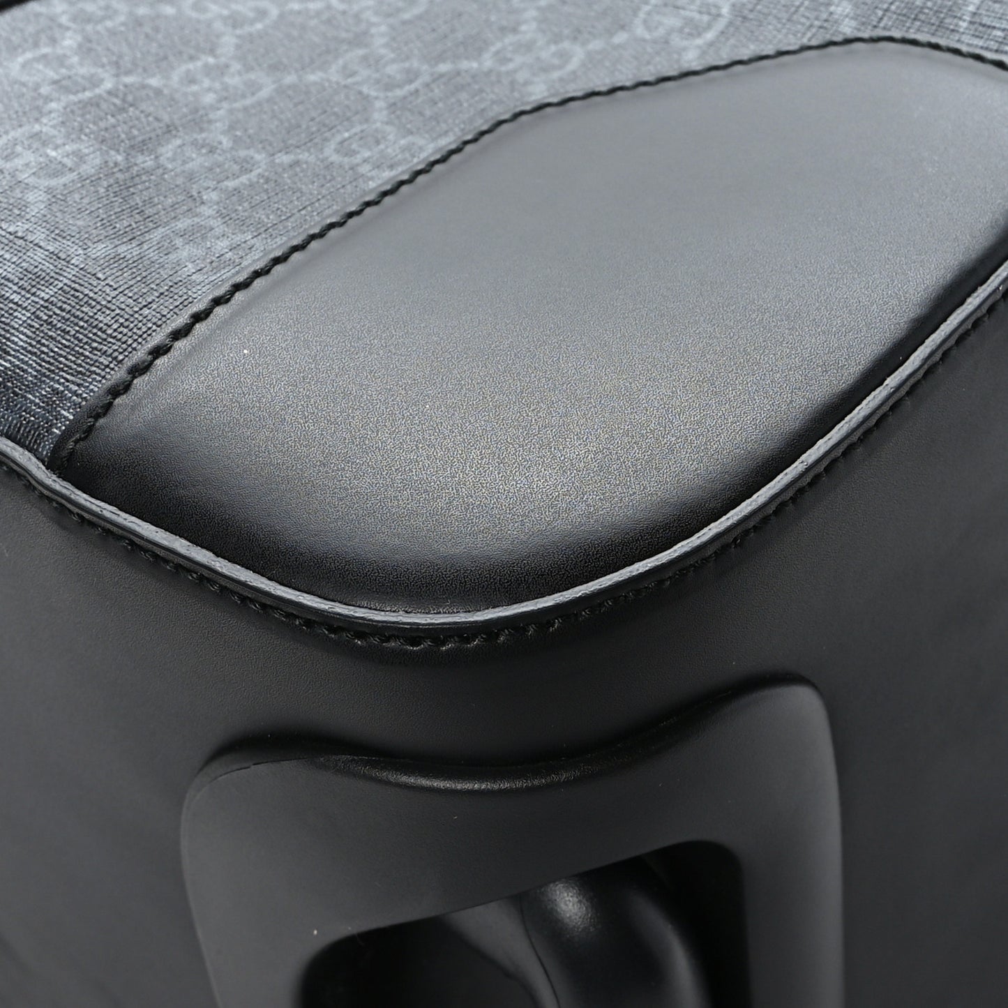 Soft GG Supreme Monogram Web Carry On Duffle With Wheels Black Grey