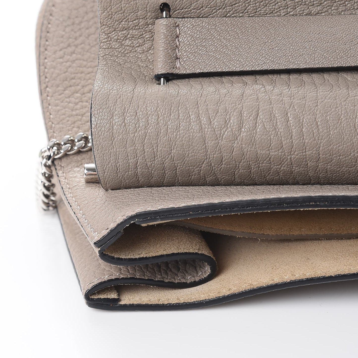Grained Lambskin Drew Shoulder Bag Motty Grey