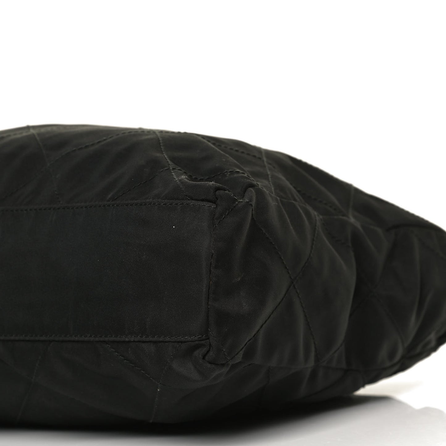 Tessuto Nylon Quilted Chain Tote Black