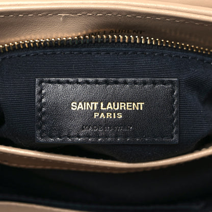 Saint Laurent Calfskin Y Quilted Monogram Toy Loulou Crossbody Bag Latte 7 of 9