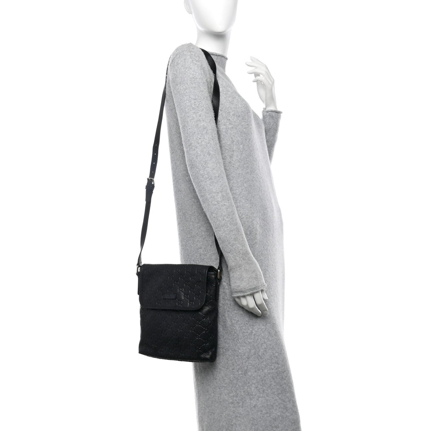 Guccissima Small Flap Messenger Bag Black