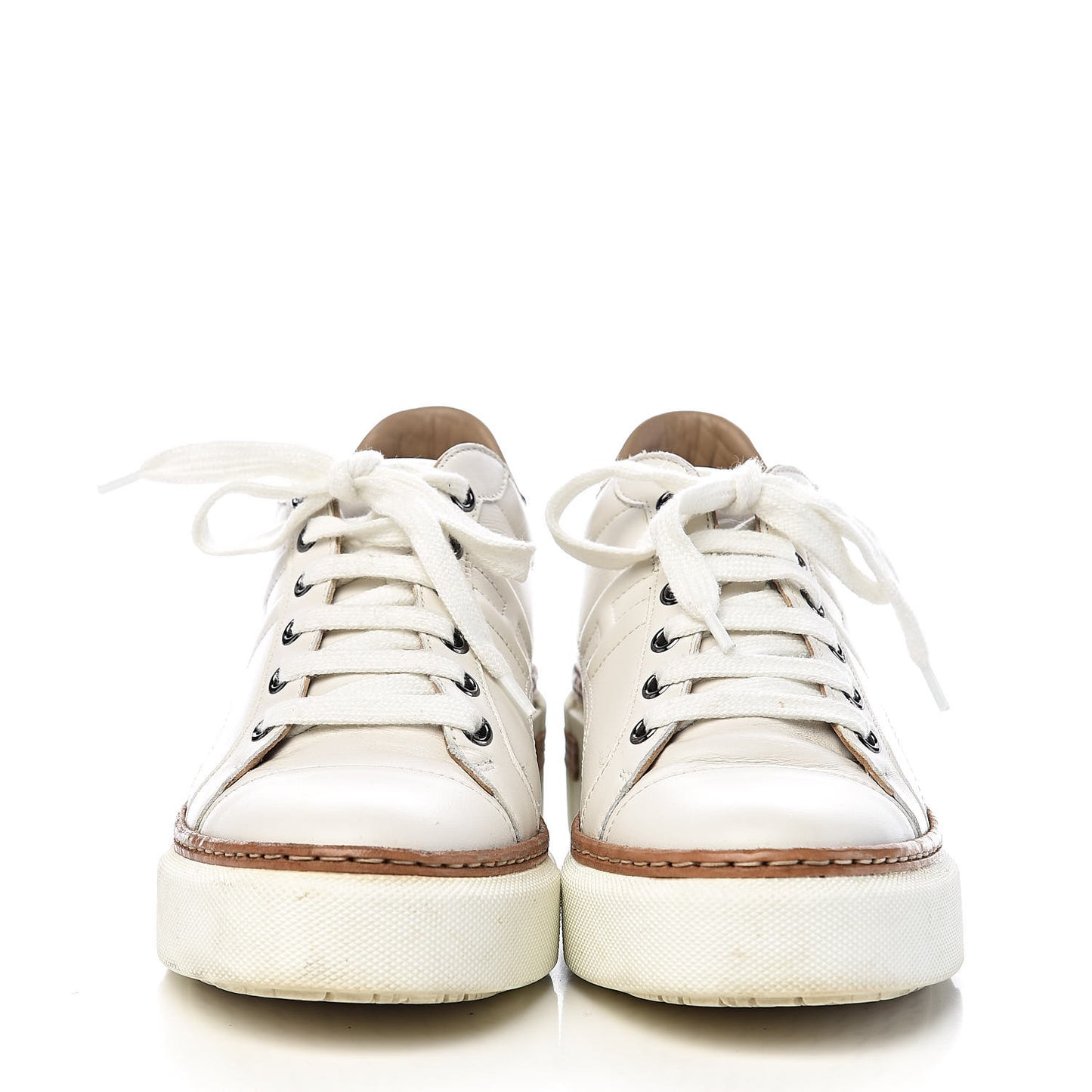 Calfskin Polo Sneakers 36.5 White